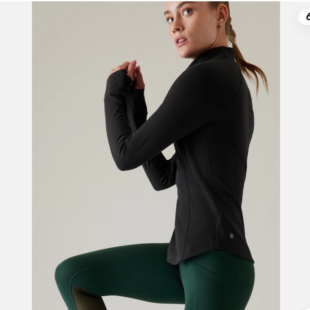 Athleta Black Pullover  Saluation Half Zip - Sz Large  NWOT
Active/ casual - Picture 5 of 9